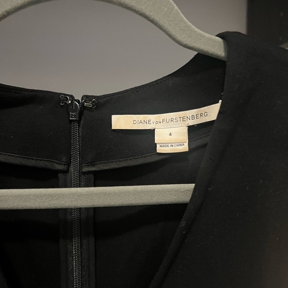 Diane von Furstenberg DVF black and camel mixed media dress, size 4 - Picture 2 of 3